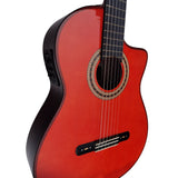 Antonio De Toledo Modelo F17 Negra de Palosanto teñido de rojo AATF-17NRE CUT con Cutaway y Previo Fishman PSY-301