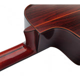 Antonio De Toledo Modelo F17 Negra de Palosanto teñido de rojo AATF-17NRE CUT con Cutaway y Previo Fishman PSY-301