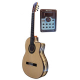 Martinez MF7 CE Guitarra Flamenca de Ebano Blanco con Cutaway y Previo Double MD100