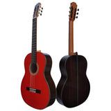 Martinez MR5 Guitarra Flamenca Roja de Tapa Maciza y fondo y aros de Palosanto