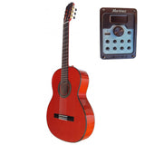Martinez MR3 Guitarra Flamenca Roja de Tapa Maciza y fondo y aros de Cipres Amplificada con MD100