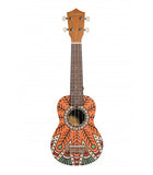 Ukelele Soprano Bamboo Orange Mandala B1E-OM
