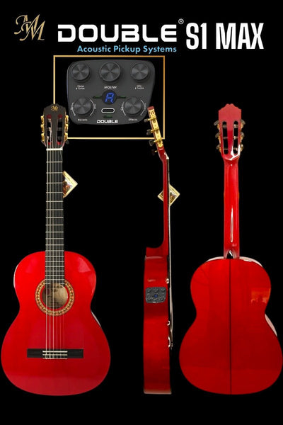 Guitarra Flamenca “Chata” Roja Modesto Malla con Previo Double S1 MAX