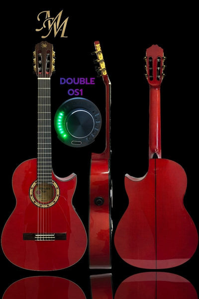 Guitarra Flamenca “Manuela” Cutaway Roja – Modesto Malla | Ciprés Español + Double OS1 | Profesional y Artesanal