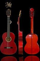 Guitarra Flamenca Roja modelo Manuela Modesto Malla | Ciprés Español + Tapa Maciza | Tradición Flamenca Profesional