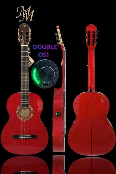 Guitarra Flamenca Roja “Chata” Modesto Malla | Amplificada con Double OS1