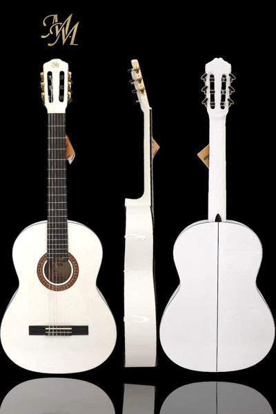 Guitarra Flamenca Modesto Malla “Chata” Blanca – Sonido Flamenco Profesional a Precio Imbatible