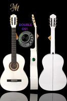 Guitarra Flamenca Blanca Modesto Malla “Chata” con Previo Double OS1 – Sonido Flamenco Profesional a Precio Imbatible