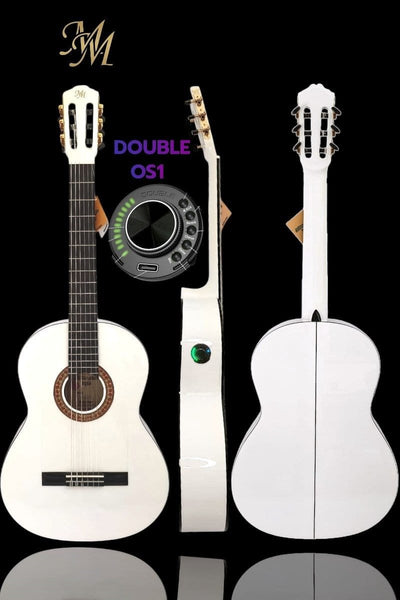 Guitarra Flamenca Blanca Modesto Malla “Chata” con Previo Double OS1 – Sonido Flamenco Profesional a Precio Imbatible