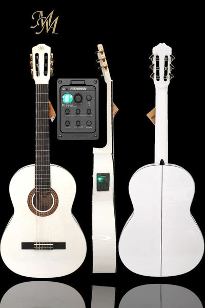 Guitarra Flamenca Blanca Modesto Malla “Chata” con Fishman Presys Blend – Sonido Flamenco Profesional