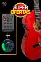 Guitarra Flamenca Roja modelo Chata Modesto Malla | Fishman + Double OS1