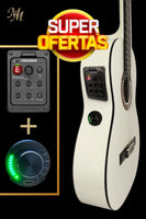 Guitarra Flamenca Blanca Modesto Malla “Chata” con Doble Previo Fishman + OS1 – Sonido Flamenco Profesional con Estilo Único