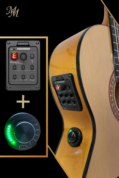 Guitarra Flamenca Modesto Malla “Chata” Natural – Amplificada con Fishman Clásica Blend USA + Double OS1
