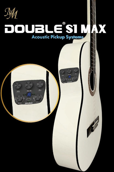 🎸 Guitarra Flamenca Blanca “Chata” Modesto Malla con Previo Double S1 MAX – Sonido Profesional, Estética Premium