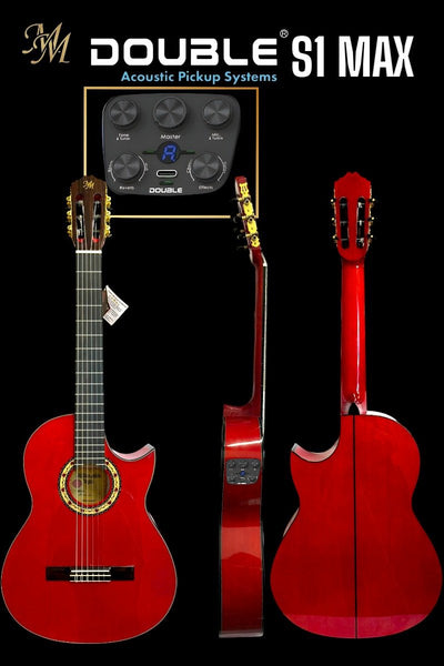 Guitarra Flamenca “Manuela” Cutaway Roja – Modesto Malla | Ciprés Español + Double S1 MAX | Profesional y Artesanal
