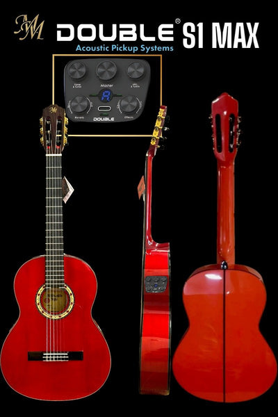 Guitarra Flamenca “Manuela” Roja – Modesto Malla | Ciprés Español + Double S1 MAX | Sonido Flamenco Profesional