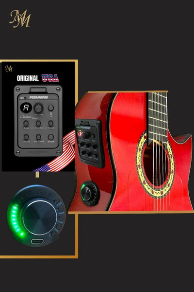 Guitarra Flamenca “Manuela” Cutaway Roja – Modesto Malla | Fishman + OS1 | Ciprés Español Profesional
