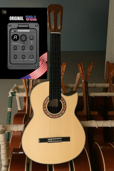 Guitarra Flamenca “Candela” Cutaway Natural – Modesto Malla | Palosanto de India + Fishman Clásica Blend USA