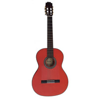 Martinez MR3 Guitarra Flamenca Roja de Tapa Maciza y fondo y aros de Cipres