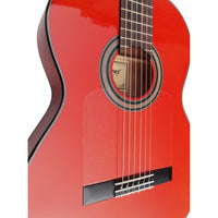 Martinez MR3 Guitarra Flamenca Roja de Tapa Maciza y fondo y aros de Cipres