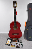 PACK OFERTA ESPECIAL !!!  GUITARRA ALAMEDA Roja MODESTO MALLA OS1 AMPLIFICADA