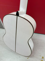 Guitarra Flamenca Caro Modelo Albina – Tapa Maciza de Pino Abeto Alemán, Cuerpo de Ciprés Laminado, Color Blanco (Tamaño 4/4)