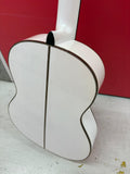 Guitarra Flamenca Caro Modelo Albina – Tapa Maciza de Pino Abeto Alemán, Cuerpo de Ciprés Laminado, Color Blanco (Tamaño 4/4)