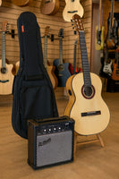 Pack de Guitarra Caro modelo 82 amplificada con previo OS1 + Funda Acolchada + Amplificador