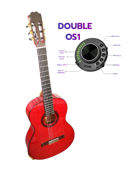 Nuevo modelo Guitarra flamenca Caro roja modelo FL16 Amplificada con OS1