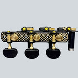 Clavijero de Precisión Aparicio B&C Modelo Toledo Oro/Negro con Palomillas de Ébano y Postes Negros