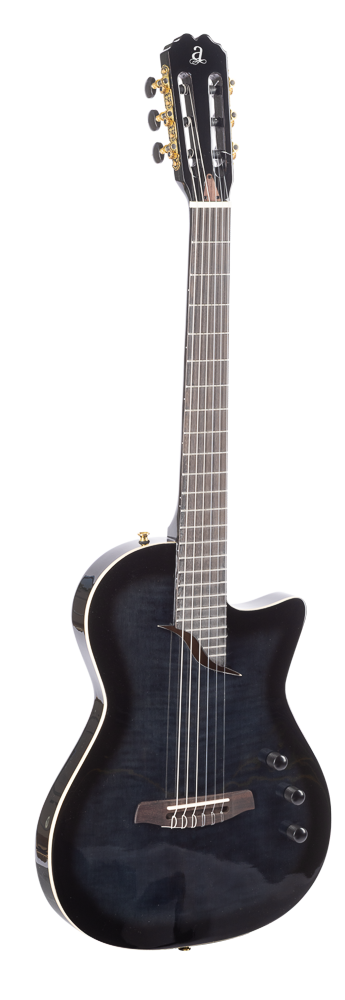 Guitarra Admira Stage Negra Sombreada clásica electrificada de caja estrecha