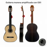 Guitarra flamenca Modesto Malla Morena Natural amplificada con Double OS1