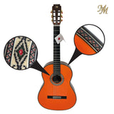 Guitarra Flamenca Modesto Malla Morena Naranja con Tapa Maciza