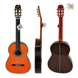 Guitarra Flamenca Modesto Malla Morena Naranja con Tapa Maciza