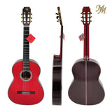 Guitarra Flamenca Modesto Malla Morena Roja con Tapa Maciza