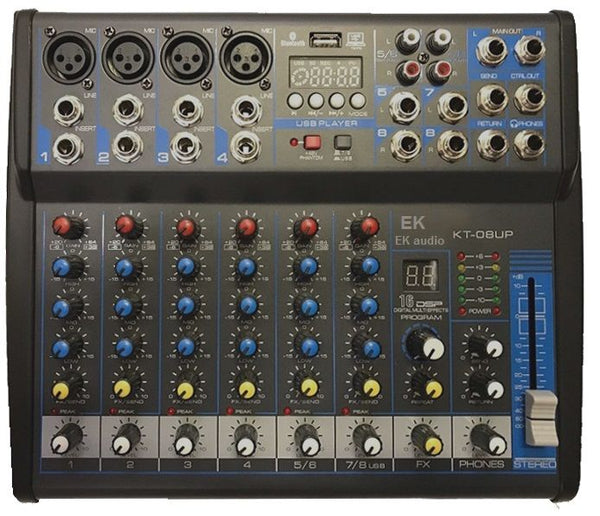 MESA DE MEZCLAS CON EFECTOS EK AUDIO KT08UP