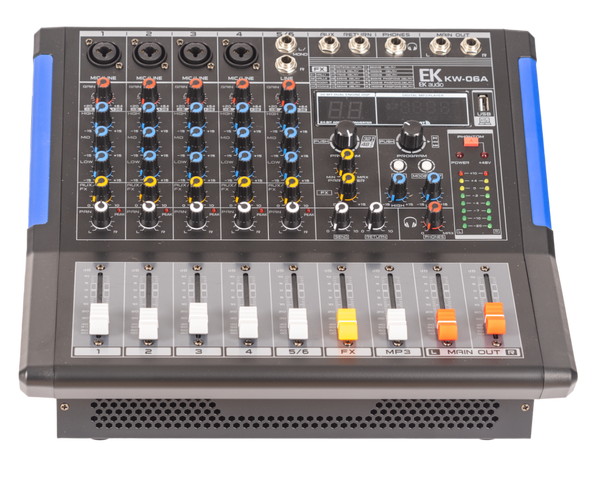MESA DE MEZCLAS EK AUDIO AMPLIFICADA Y CON EFECTOS KW06A