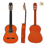 Guitarra Flamenca “Alameda” (Arce flameado) color Naranja amplificada con Fishman