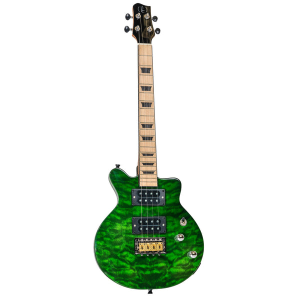 Ukelele Tenor Bones BT-1TG Verde Transparente Eléctrico