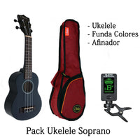 Pack Ukelele Soprano Lanai, funda y afinador