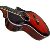 C331.646EQSB Guitarra Electroacustica Baffin Mini Jumbo tipo APX Sunburst Amplificada y previo con Afinador Acabado Brillo