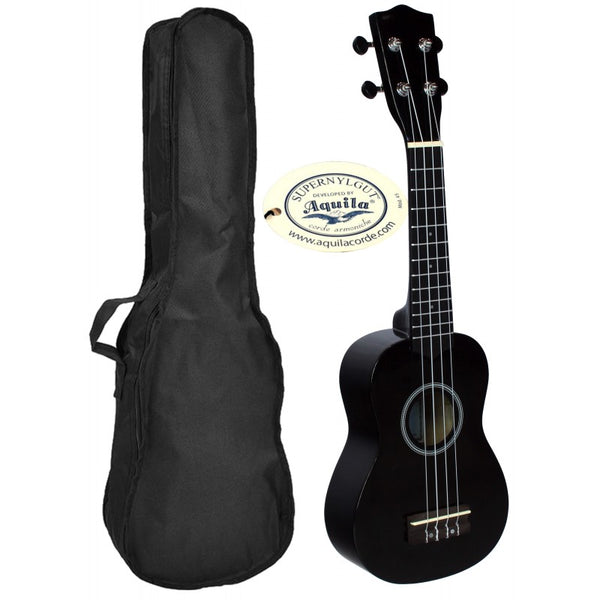 C380.050BK Ukelele Soprano con Funda LANAI Color Negro Brillo